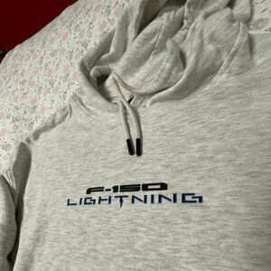 Ford F-150 Lightning Light Heather Gray  Hooded Sweatshirt - EUC